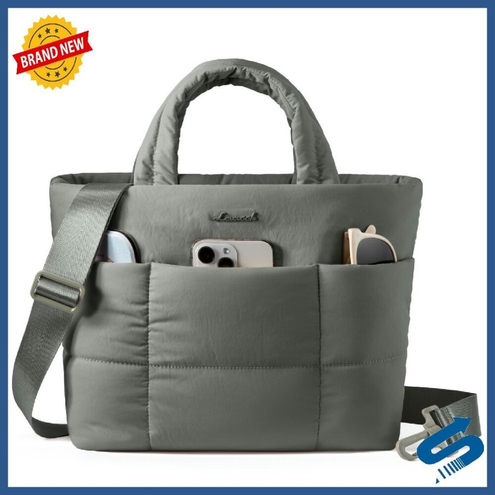 Puffer Mini Tote Bag, Crossbody Shoulder Purse, Lightweight Water-Resistant